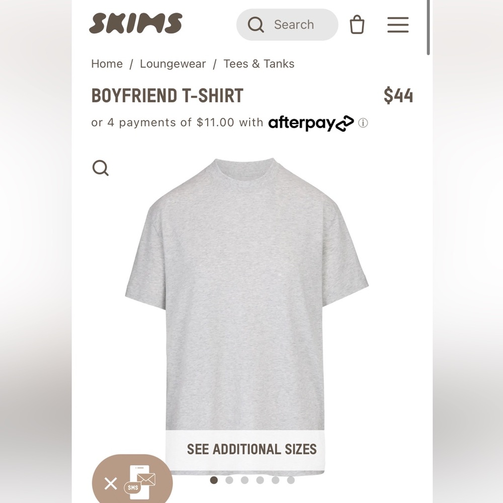 Skims boyfriend tee in grey